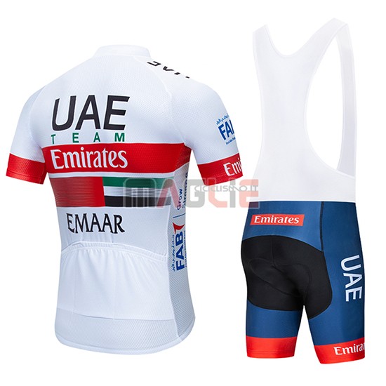 Maglia UCI Mondo Campione UAE Manica Corta 2019 Bianco Rosso